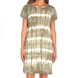 NWT GAP Green White Tie Dye Short Sleeve T Shirt Dress XS
